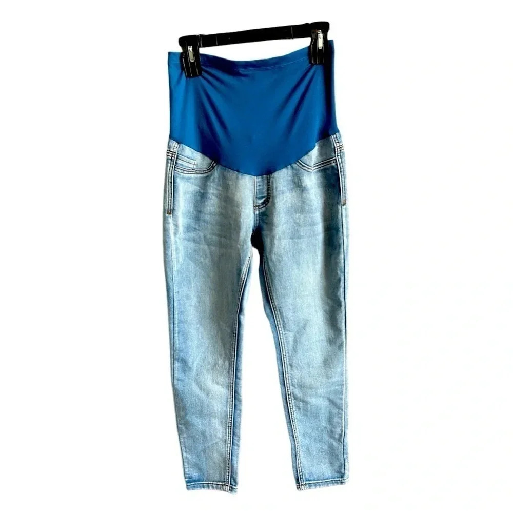 Angel Kiss Maternity Ankle Light Washed Jeans Pants Size Medium